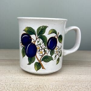 Vintage Mug Tea Coffee Floral Plum Fruit Design Made in Japan Ceramic Home Cup